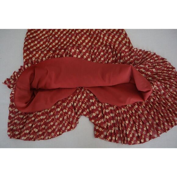 Tory Burch Women's Sz 4 Red Janetta Circle Clip Dot Print Jacquard Dress - Picture 11 of 12